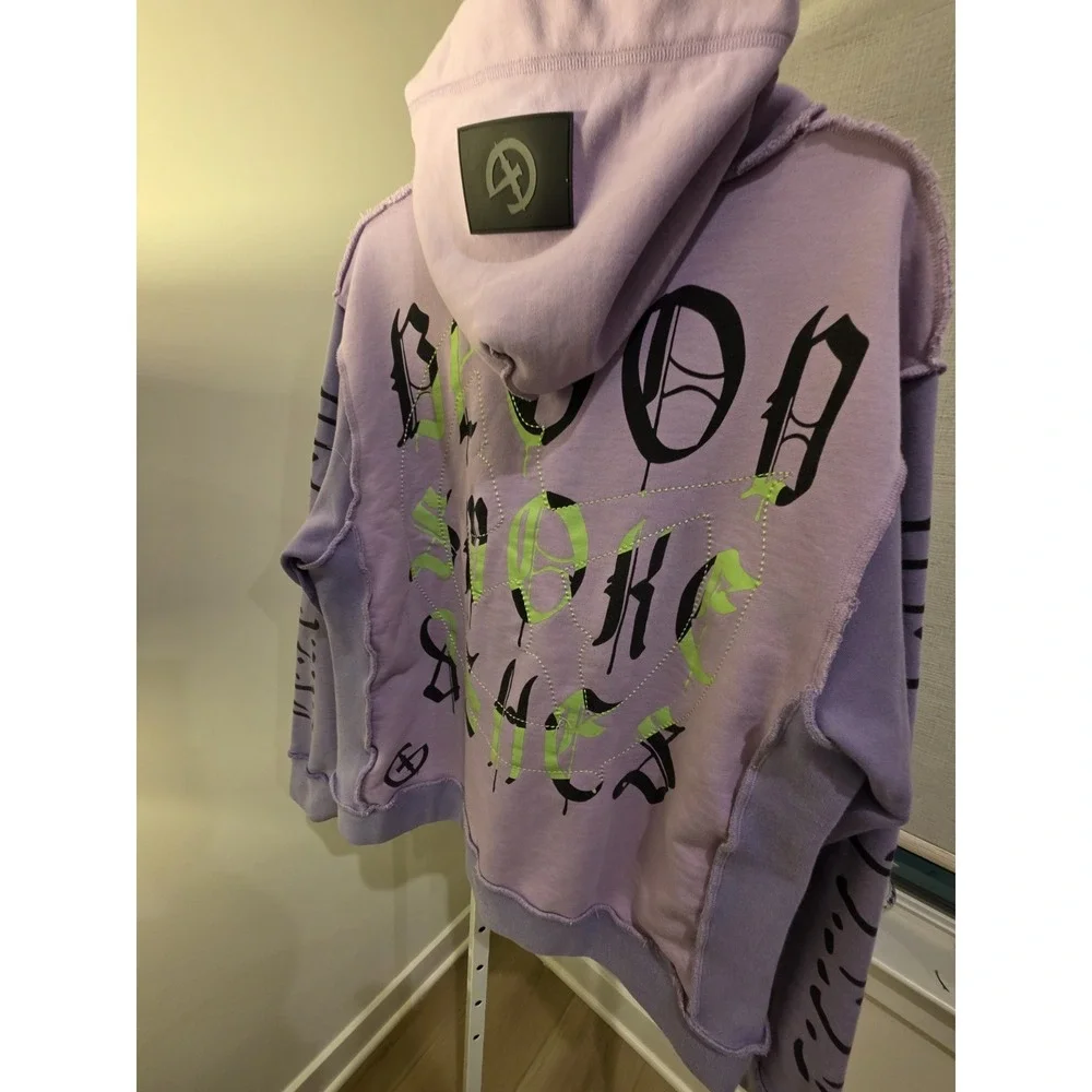 GALA‎ Hoodie Mens XL Purple Green Graphic Streetwear Y2K